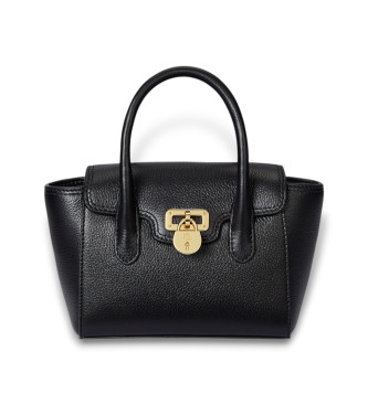 Lauren Ralph Lauren Tanner kleine leren tas zwart