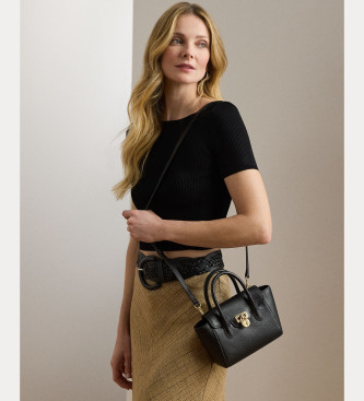 Lauren Ralph Lauren Tanner kleine leren tas zwart
