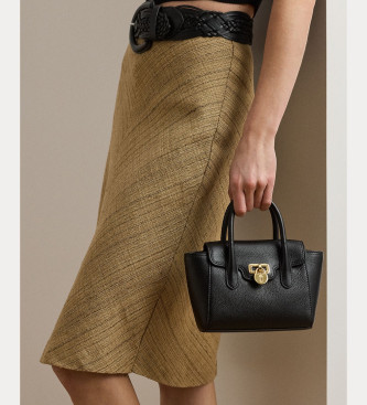Lauren Ralph Lauren Tanner kleine leren tas zwart