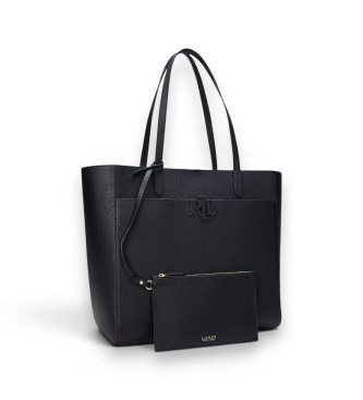 Lauren Ralph Lauren Borsa tote Cameryn grande pelle granulata bianco sporco