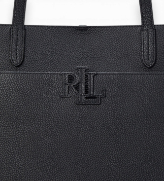 Lauren Ralph Lauren Borsa tote Cameryn grande pelle granulata bianco sporco