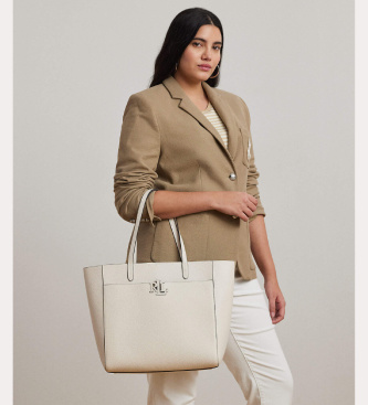 Lauren Ralph Lauren Borsa tote Cameryn grande pelle granulata nero