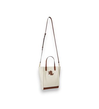 Lauren Ralph Lauren Kleine beige canvas Cameryn tote tas