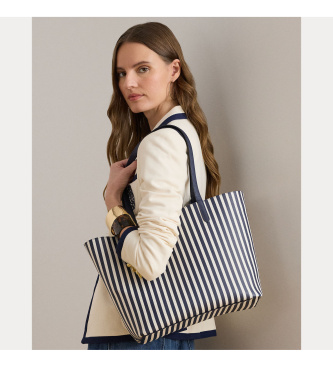 Lauren Ralph Lauren V�ndbar Faux Faux Tote Bag marinbl�