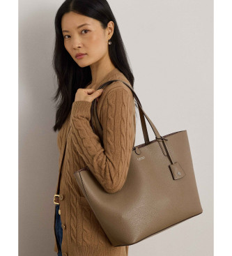 Lauren Ralph Lauren Stor vendbar taske i taupe