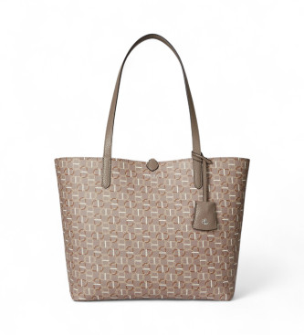 Lauren Ralph Lauren Stor vendbar taske i taupe