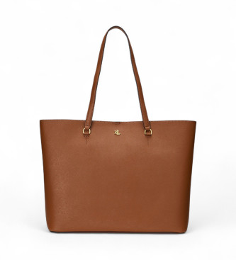 Lauren Ralph Lauren Karly brown cross body leather tote bag