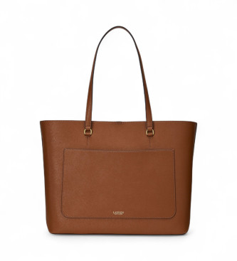 Lauren Ralph Lauren Karly brown cross body leather tote bag