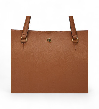Lauren Ralph Lauren Karly brown cross body leather tote bag