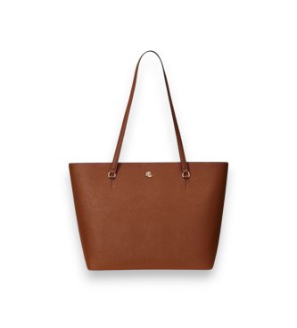 Lauren Ralph Lauren Bolso tote Karly mediano de piel cruzada marrón