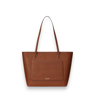 Lauren Ralph Lauren Bolso tote Karly mediano de piel cruzada marrón