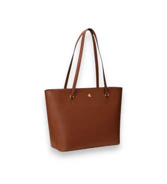 Lauren Ralph Lauren Bolso tote Karly mediano de piel cruzada marrón