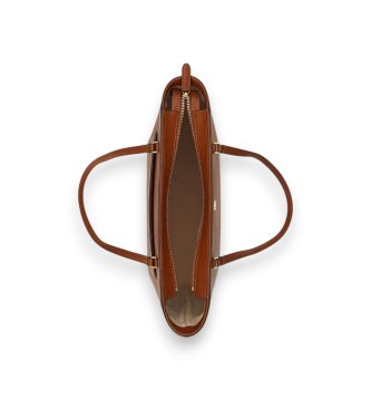 Lauren Ralph Lauren Bolso tote Karly mediano de piel cruzada marrón