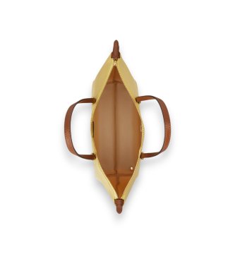 Lauren Ralph Lauren Mittlere Keaton-Tragetasche aus gelbem Nylon