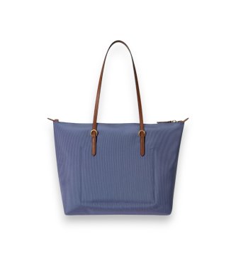 Lauren Ralph Lauren Keaton-tote i mellemstørrelse af blå nylon