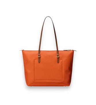 Lauren Ralph Lauren Oranje nylon Keaton medium tote tas