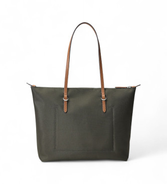 Lauren Ralph Lauren Średnia nylonowa torba na ramię Keaton zielona