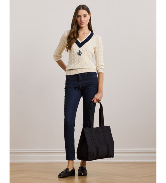Lauren Ralph Lauren Saco tote de nylon extra grande Stevie preto