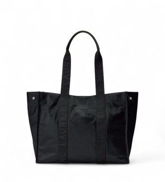 Lauren Ralph Lauren Saco tote de nylon extra grande Stevie preto