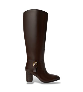 Lauren Ralph Lauren Raelynn brown patent leather tall boot