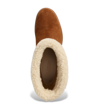 Lauren Ralph Lauren Brown suede and sheepskin Allyson ankle boots