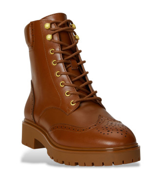 Lauren Ralph Lauren Brown Allyson leather ankle boots