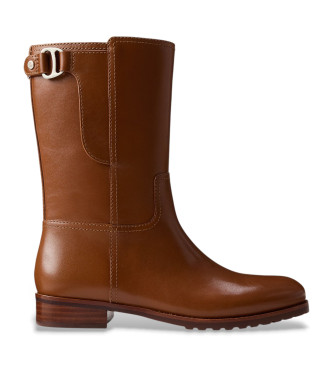 Lauren Ralph Lauren Tasha brown leather ankle boots