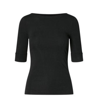 Lauren Ralph Lauren Elastisk sort bomuldst-shirt