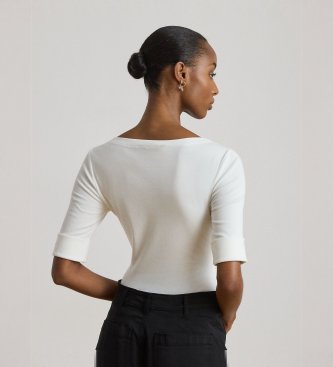 Lauren Ralph Lauren Hvid t-shirt med bådhals 