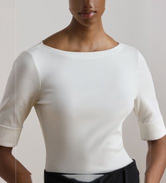 Lauren Ralph Lauren Hvid t-shirt med bådhals 
