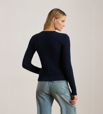 Lauren Ralph Lauren Cardigan en tricot de coton tressé marine