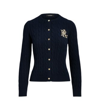 Lauren Ralph Lauren Cardigan en tricot de coton tressé marine