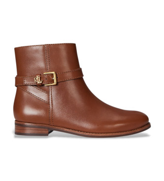 Lauren Ralph Lauren Brooke II brown calfskin ankle boots 