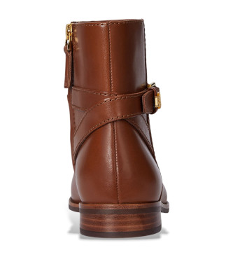 Lauren Ralph Lauren Brooke II brown calfskin ankle boots 