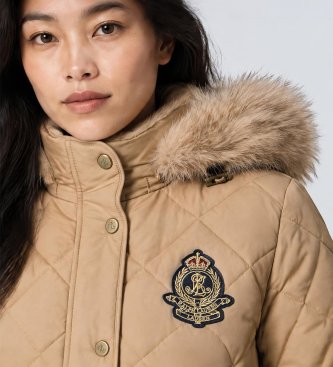 Lauren Ralph Lauren Casaco de penas acolchoado bege