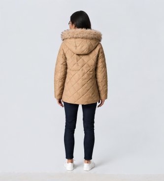 Lauren Ralph Lauren Casaco de penas acolchoado bege