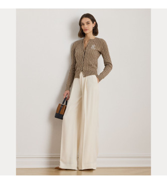 Lauren Ralph Lauren Gilet tricot en coton tress marron