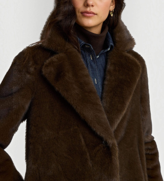 Lauren Ralph Lauren Bruine zeemansjas van imitatiebont