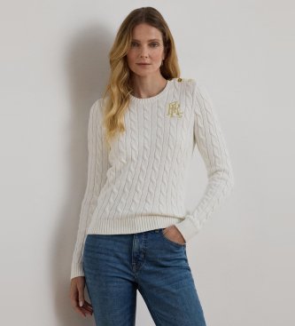 Lauren Ralph Lauren Pull avec boutons beige