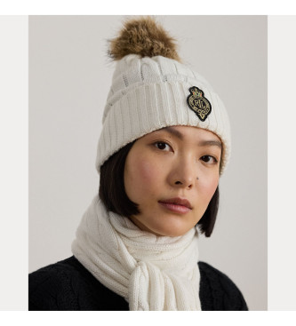 Lauren Ralph Lauren Gorro Crest Pom Pom beige