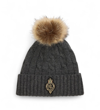 Lauren Ralph Lauren Gorro Crest Pom Pom gris