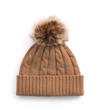 Lauren Ralph Lauren Gorro Crest Pom Pom marrn