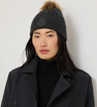 Lauren Ralph Lauren Pletena kapa s pomponom in ?rnim grbom