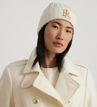 Lauren Ralph Lauren Mössa i flätstickning med logotyp beige