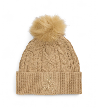 Lauren Ralph Lauren Bruine Pom Pom muts