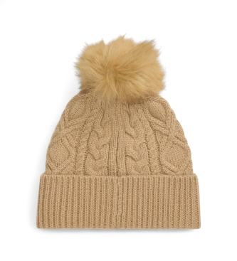 Lauren Ralph Lauren Bruine Pom Pom muts