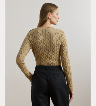 Lauren Ralph Lauren Jersey de algodn con ribete de botones beige