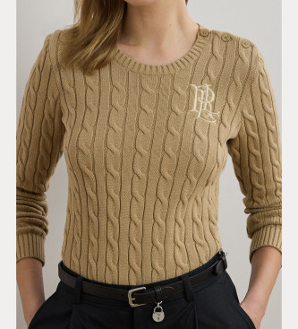Lauren Ralph Lauren Jersey de algodn con ribete de botones beige