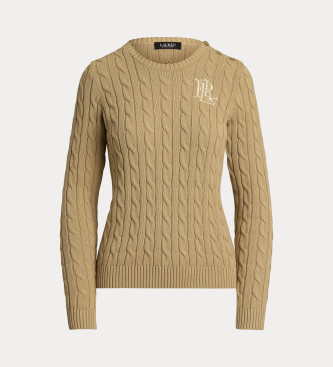 Lauren Ralph Lauren Jersey de algodn con ribete de botones beige