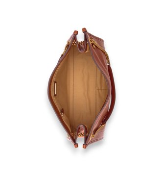 Lauren Ralph Lauren Velika usnjena torbica Bradley v rjavi barvi